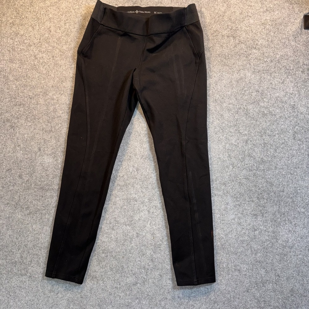 Simply Vera Vera Wang‎ Pull-On Leggings Size Medium Black Stretch Ponte